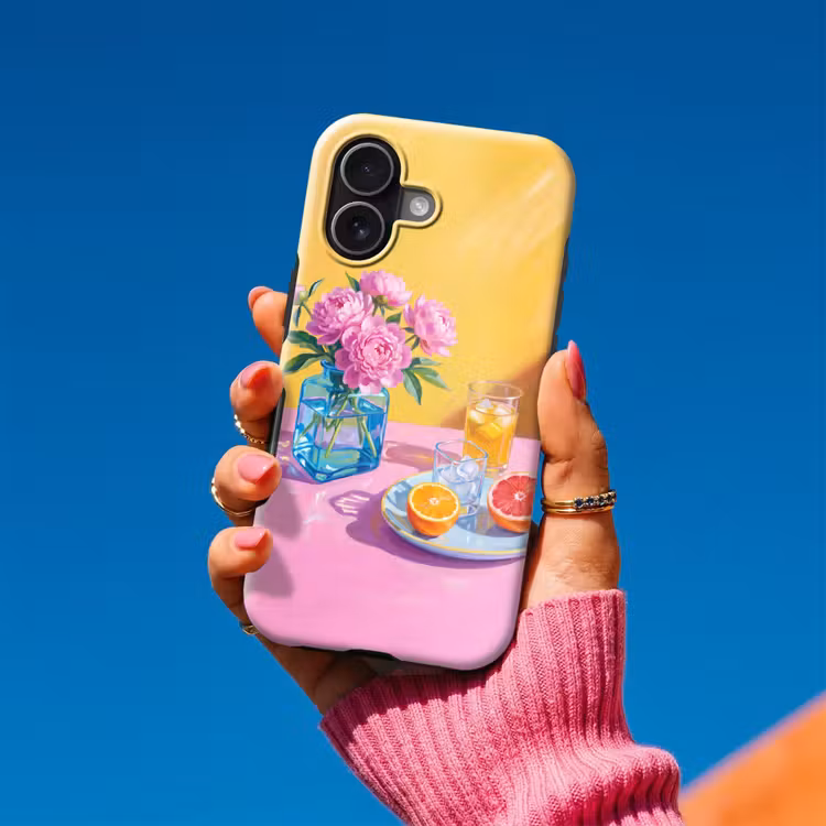 Handyhülle Toughcase - Blumen – Rosa – Modern - Bloemen - Roze - Modern Toughcase MagSafe Apple iPhone 17 klein