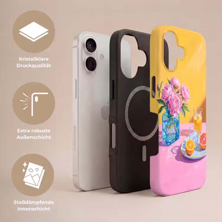 Handyhülle Toughcase - Blumen – Rosa – Modern - Bloemen - Roze - Modern Toughcase MagSafe Apple iPhone 17 klein