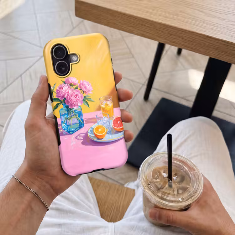 Handyhülle Toughcase - Blumen – Rosa – Modern - Bloemen - Roze - Modern Toughcase MagSafe Apple iPhone 17 klein