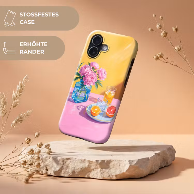 Handyhülle Toughcase - Blumen – Rosa – Modern - Bloemen - Roze - Modern Toughcase MagSafe Apple iPhone 17 klein