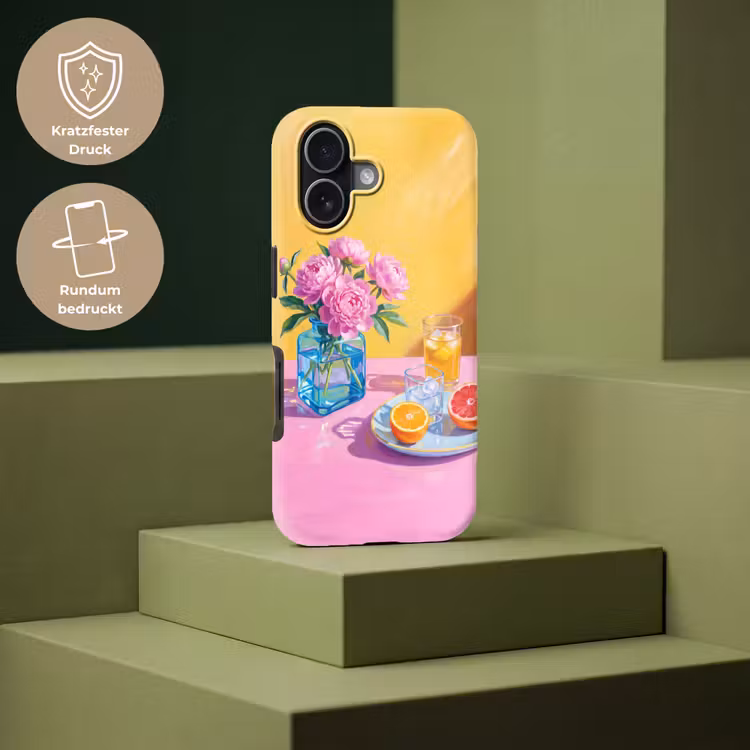 Handyhülle Toughcase - Blumen – Rosa – Modern - Bloemen - Roze - Modern Toughcase MagSafe Apple iPhone 17 klein