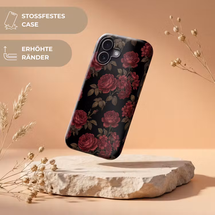Bloemen - Roos - Patroon - Klassiek - Rood Toughcase MagSafe Apple iPhone 17 klein -USP_RandenV_DE