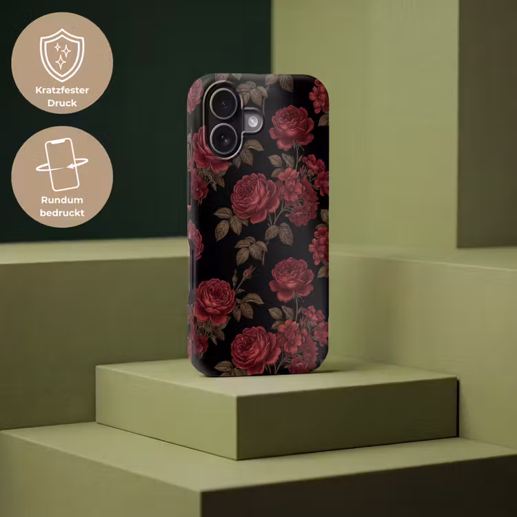 Bloemen - Roos - Patroon - Klassiek - Rood Toughcase MagSafe Apple iPhone 17 klein -USP_PrintM_DE