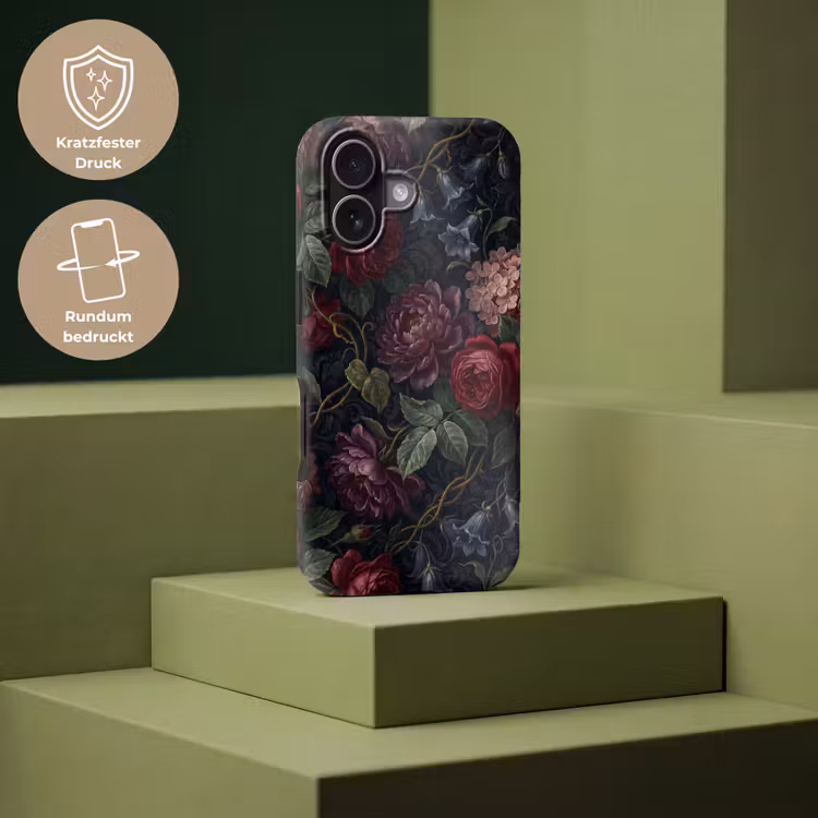 Bloemen - Rood - Klassiek - Donker - Patroon Toughcase MagSafe Apple iPhone 17 klein -USP_PrintM_DE