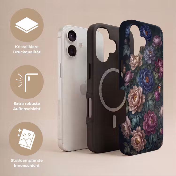 Bloemen - Vlinder - Natuur - Modern - Paars Toughcase MagSafe Apple iPhone 17 klein -USP_Lagen_DE