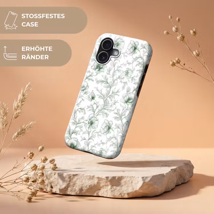 Bloemen - Getekend - Groen Toughcase MagSafe Apple iPhone 17 klein 1017 -USP_RandenV_DE