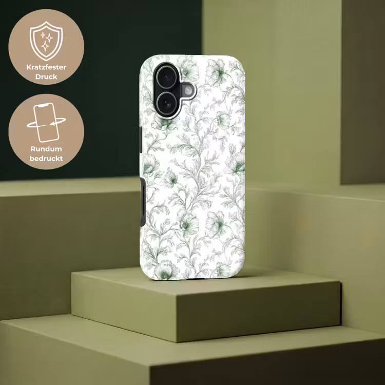 Bloemen - Getekend - Groen Toughcase MagSafe Apple iPhone 17 klein 1017 -USP_PrintM_DE
