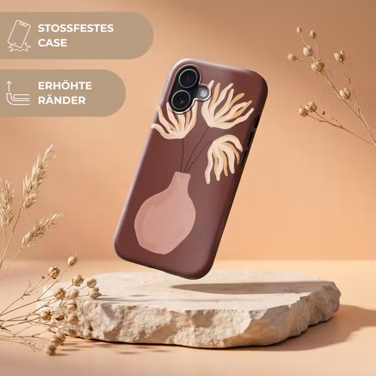 Bloemen - Vaas - Abstract - Modern - Aardetinten Toughcase MagSafe Apple iPhone 17 klein -USP_RandenV_DE