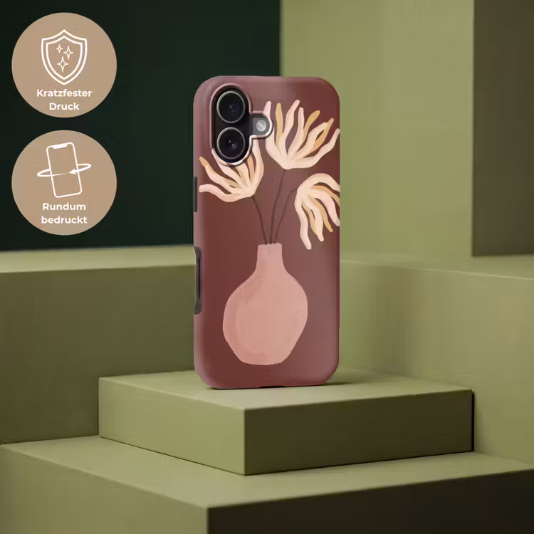 Bloemen - Vaas - Abstract - Modern - Aardetinten Toughcase MagSafe Apple iPhone 17 klein -USP_PrintM_DE