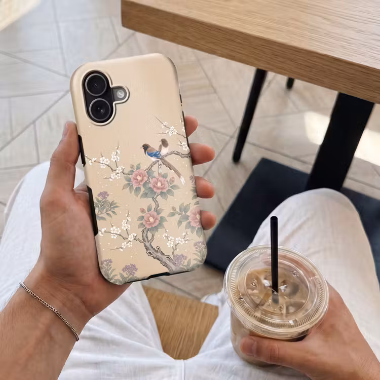 Bloemen - Vogels - Bloemen Toughcase MagSafe Apple iPhone 17 klein -Sfeer1M