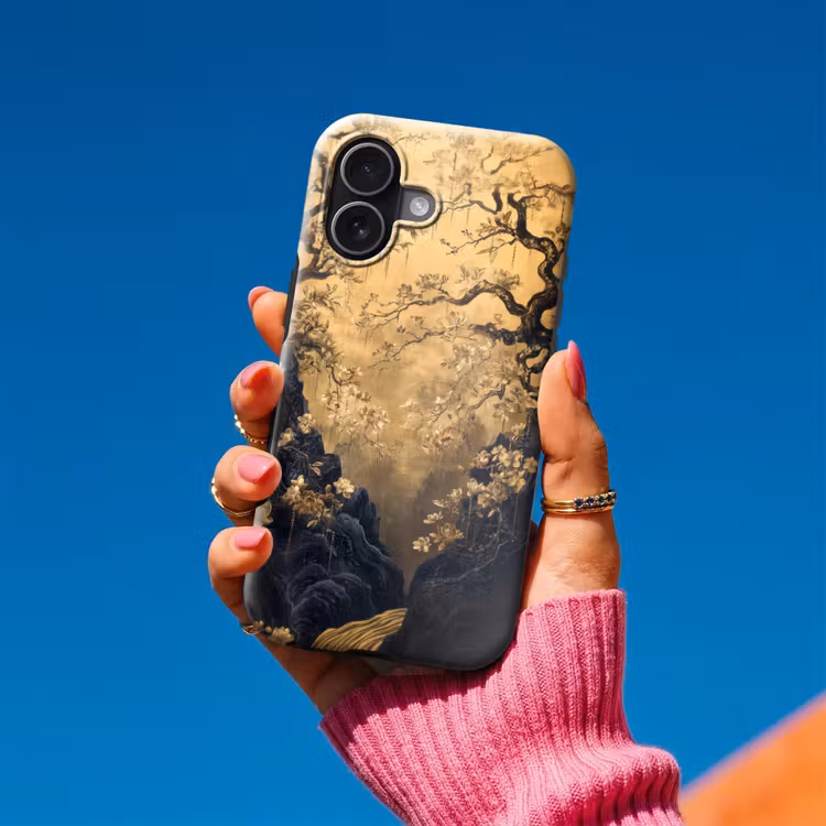 Bloemen - Takken - Goud - Sierlijk Toughcase MagSafe Apple iPhone 17 klein -Sfeer1V