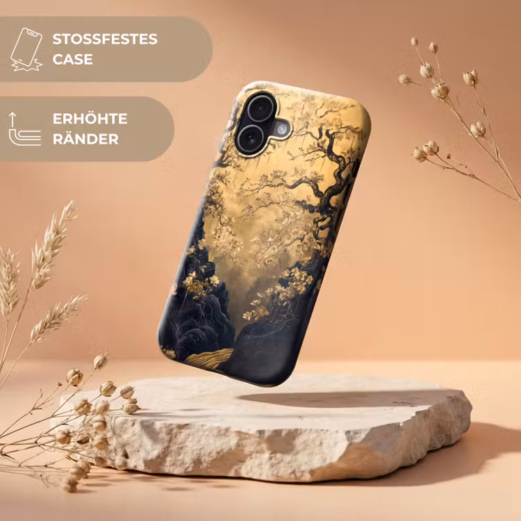 Bloemen - Takken - Goud - Sierlijk Toughcase MagSafe Apple iPhone 17 klein -USP_RandenV_DE