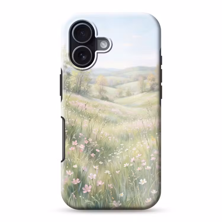 Bloemen veld - Bloemen - Groen Toughcase MagSafe Apple iPhone 17 klein -3d