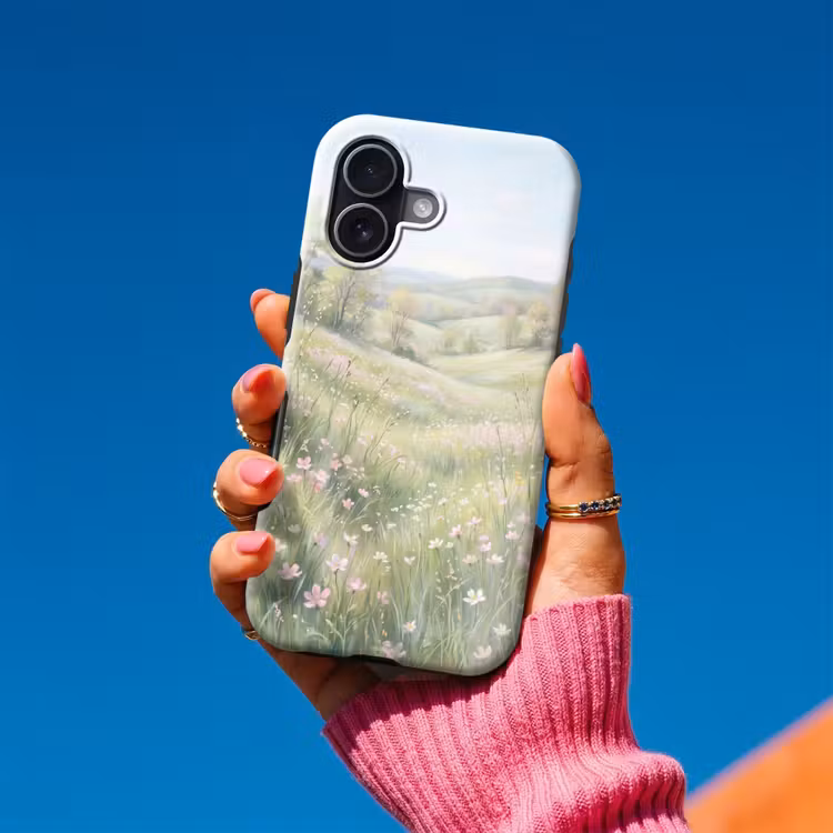 Bloemen veld - Bloemen - Groen Toughcase MagSafe Apple iPhone 17 klein -Sfeer1V