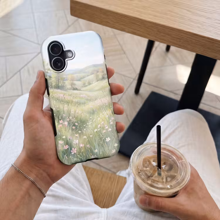 Bloemen veld - Bloemen - Groen Toughcase MagSafe Apple iPhone 17 klein -Sfeer1M