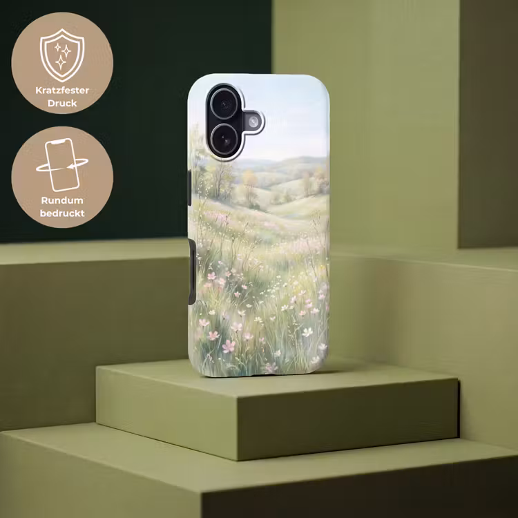 Bloemen veld - Bloemen - Groen Toughcase MagSafe Apple iPhone 17 klein -USP_PrintM_DE