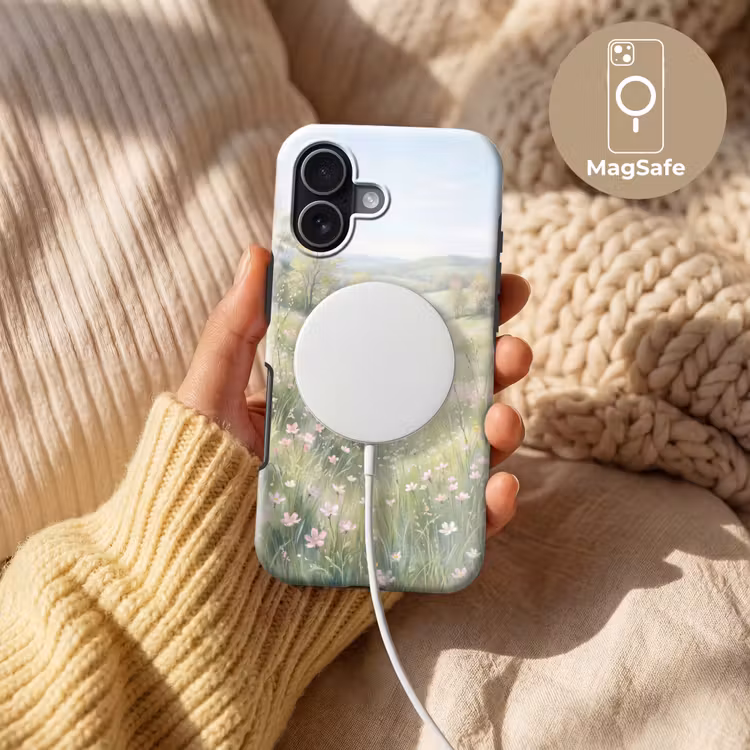 Bloemen veld - Bloemen - Groen Toughcase MagSafe Apple iPhone 17 klein -USP_MagsafeV