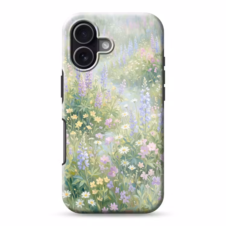 Bloemenveld - Heuvels - Kleurrijk Toughcase MagSafe Apple iPhone 17 klein -3d