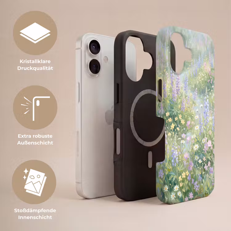 Bloemenveld - Heuvels - Kleurrijk Toughcase MagSafe Apple iPhone 17 klein -USP_Lagen_DE