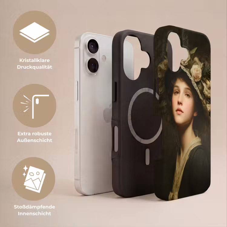 Bloemenhoed - Portret - Vrouw Toughcase MagSafe Apple iPhone 17 klein -USP_Lagen_DE