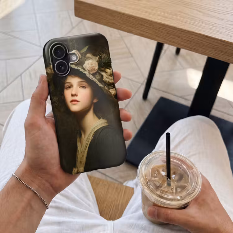 Bloemenhoed - Portret - Vrouw Toughcase MagSafe Apple iPhone 17 klein -Sfeer1M