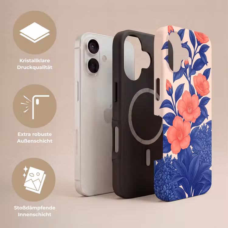 Handyhülle Toughcase - Blüten – Blätter – Botanik - Bloemen - Bladeren - Botanisch Toughcase MagSafe Apple iPhone 17 klein