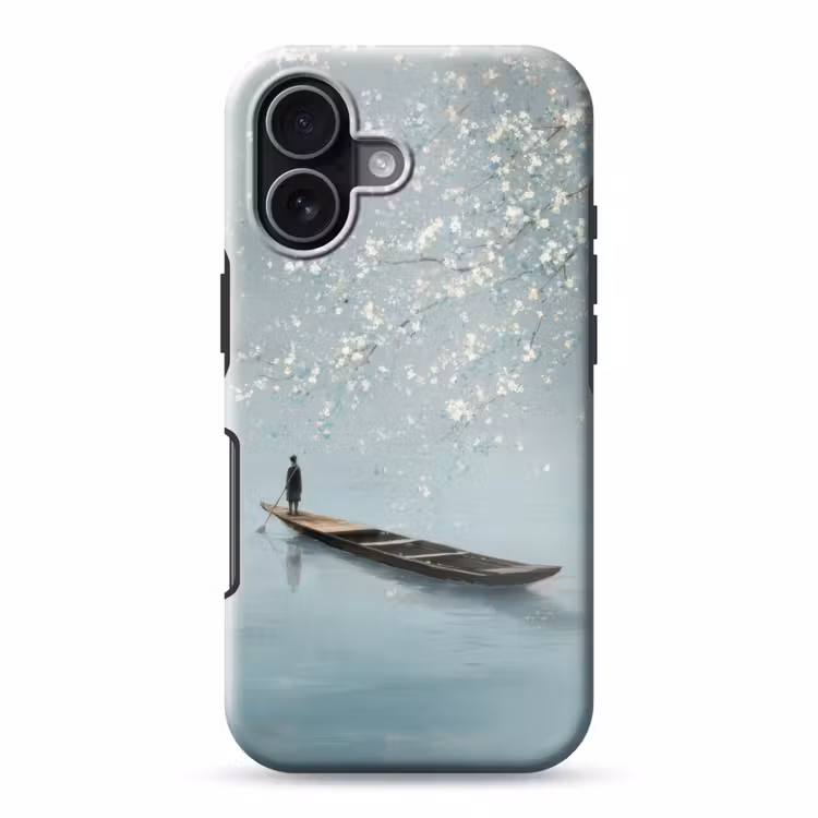 Bloesems - Minimalistisch - Wateroppervlak - Boot Toughcase MagSafe Apple iPhone 17 klein -3d