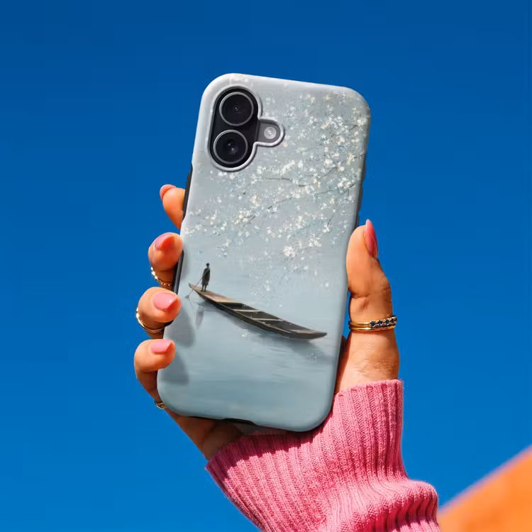 Bloesems - Minimalistisch - Wateroppervlak - Boot Toughcase MagSafe Apple iPhone 17 klein -Sfeer1V