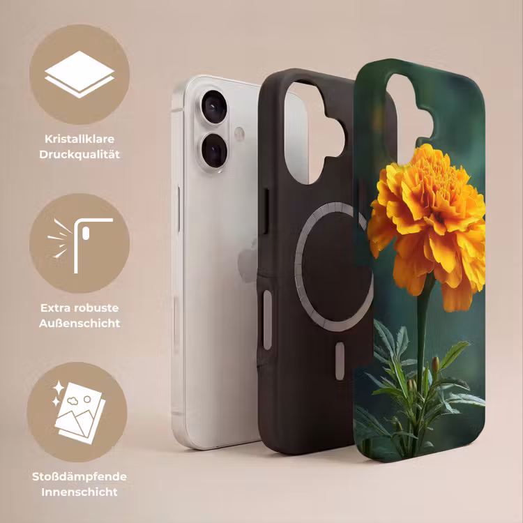 Bloemblaadjes - Afrikaan - Oranje - Wazig Toughcase MagSafe Apple iPhone 17 klein -USP_Lagen_DE