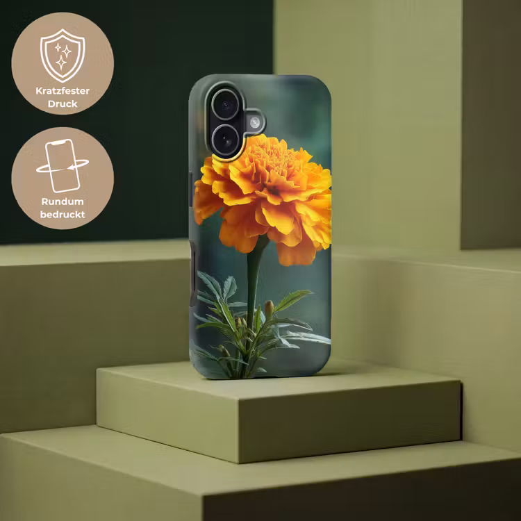 Bloemblaadjes - Afrikaan - Oranje - Wazig Toughcase MagSafe Apple iPhone 17 klein -USP_PrintM_DE