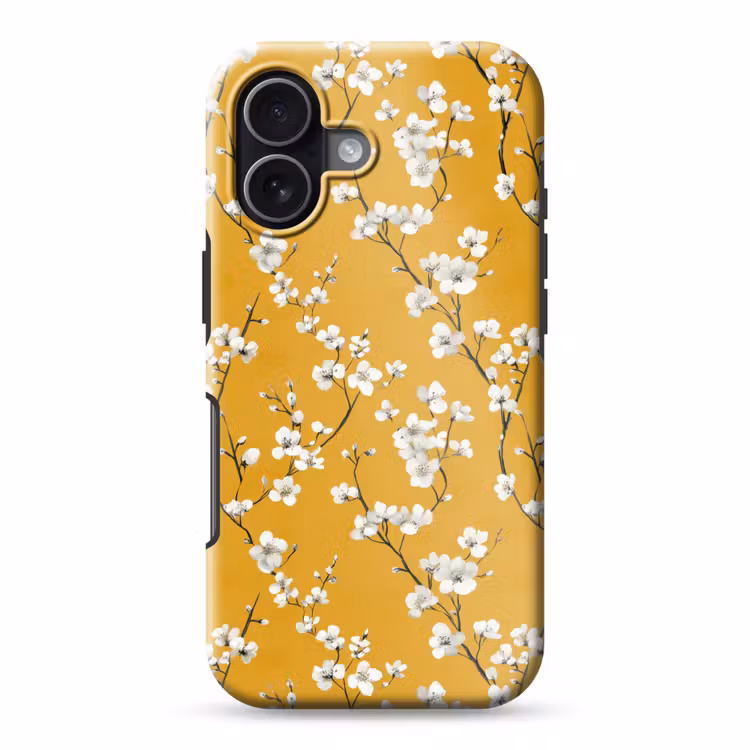 Bloesemtak - Aquarel - Geel Toughcase MagSafe Apple iPhone 17 klein 1017 -3d