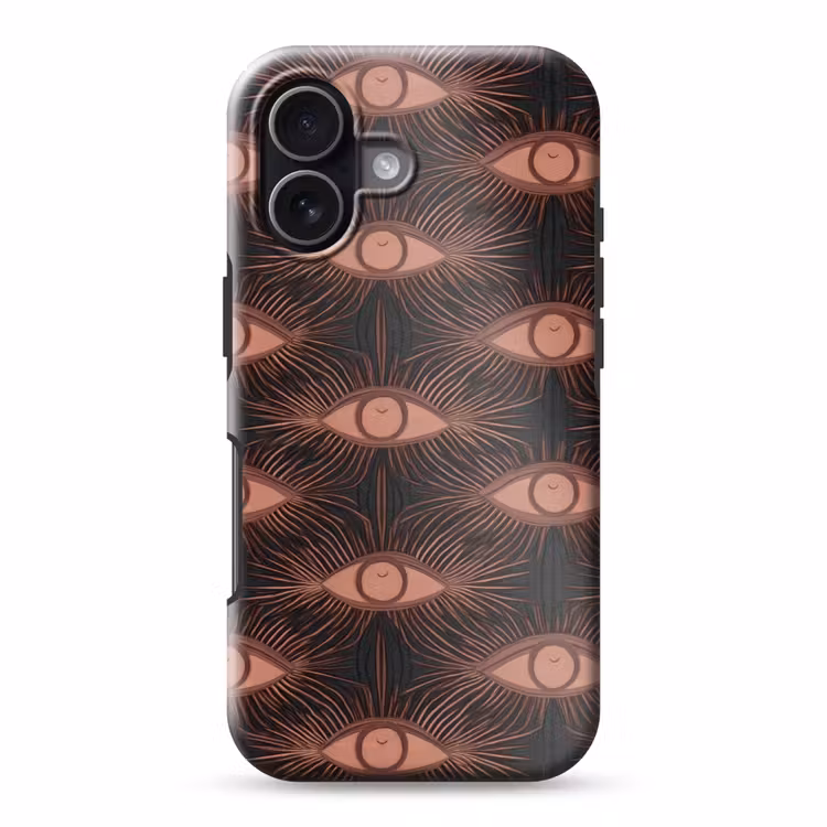 Boheems - Oog - Bruin Toughcase MagSafe Apple iPhone 17 klein 1017 -3d
