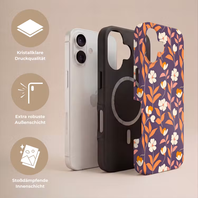 Boho - Vintage - Paars Toughcase MagSafe Apple iPhone 17 klein 1017 -USP_Lagen_DE