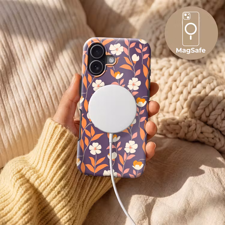 Boho - Vintage - Paars Toughcase MagSafe Apple iPhone 17 klein 1017 -USP_MagsafeV