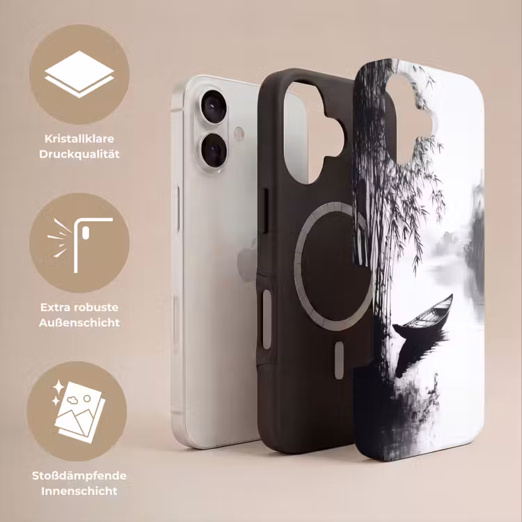 Boot - Rivier - Bamboe - Wit Toughcase MagSafe Apple iPhone 17 klein -USP_Lagen_DE