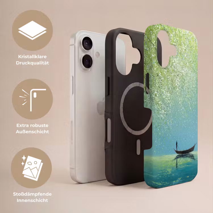 Bootje - Water - Bladeren - Bloesems Toughcase MagSafe Apple iPhone 17 klein -USP_Lagen_DE