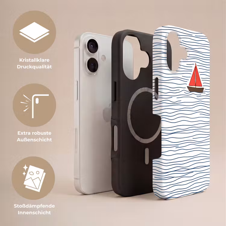 Boot - Water - Rood - Illustratie - Minimalistisch Toughcase MagSafe Apple iPhone 17 klein -USP_Lagen_DE