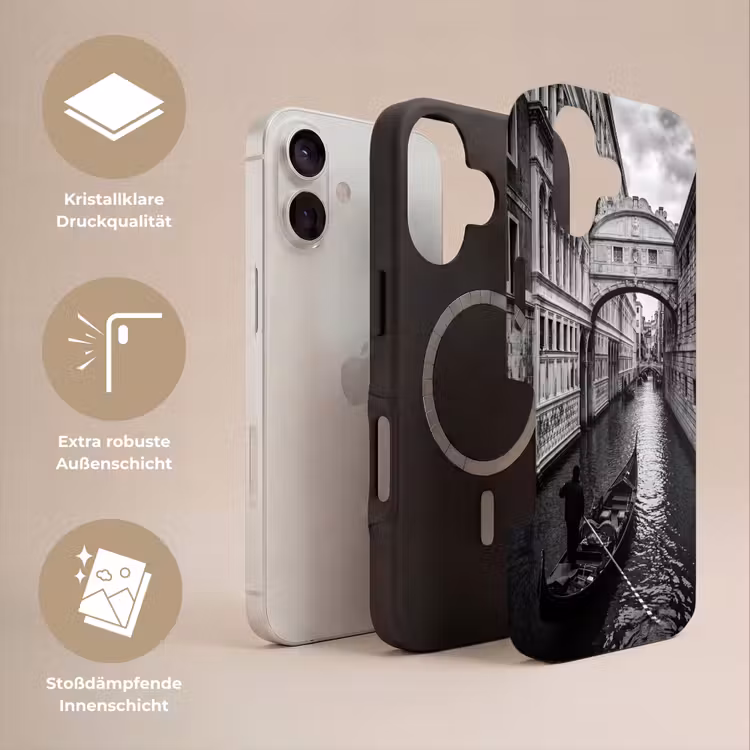 Boot - Waterweg - Stad - Zwart-wit - Architectuur Toughcase MagSafe Apple iPhone 17 klein -USP_Lagen_DE