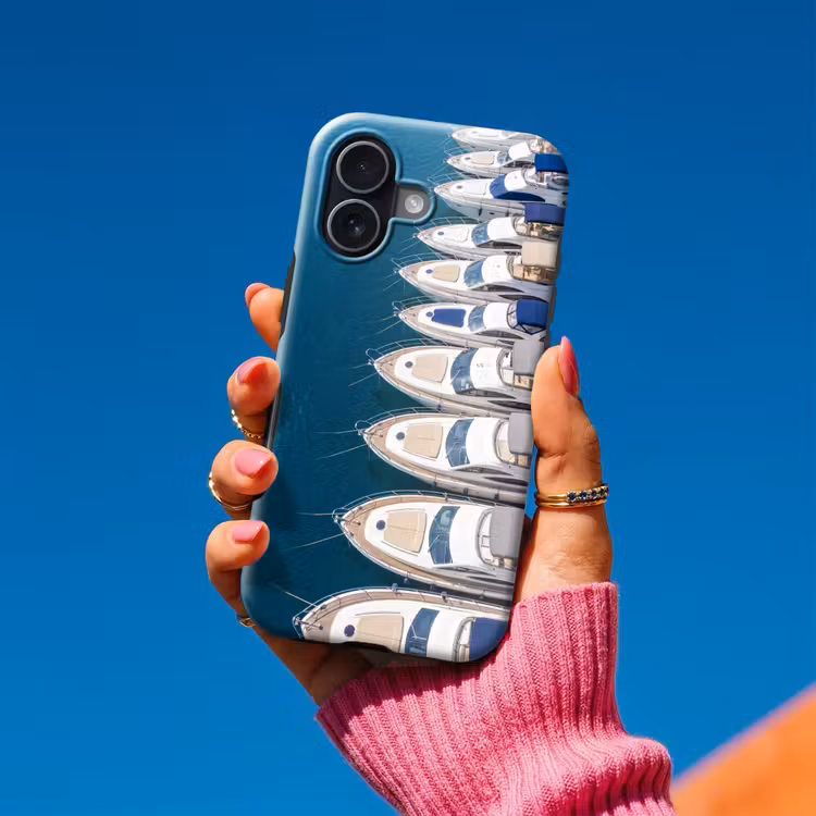 Boot - Jachthaven - Water - Zomer - Blauw Toughcase MagSafe Apple iPhone 17 klein -Sfeer1V