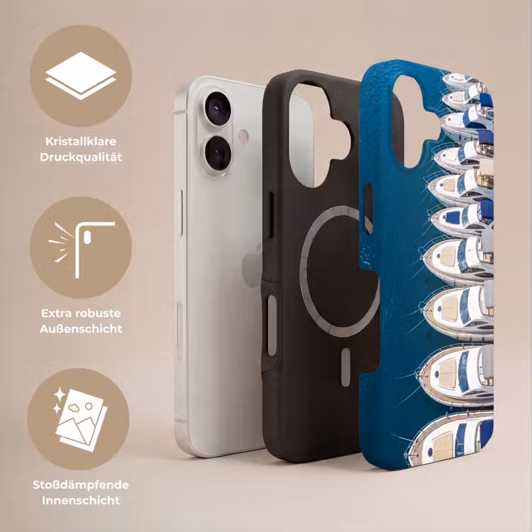 Boot - Jachthaven - Water - Zomer - Blauw Toughcase MagSafe Apple iPhone 17 klein -USP_Lagen_DE