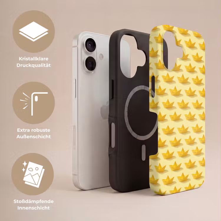 Bootjes - Origami - Creatief - Geel Toughcase MagSafe Apple iPhone 17 klein 1017 -USP_Lagen_DE