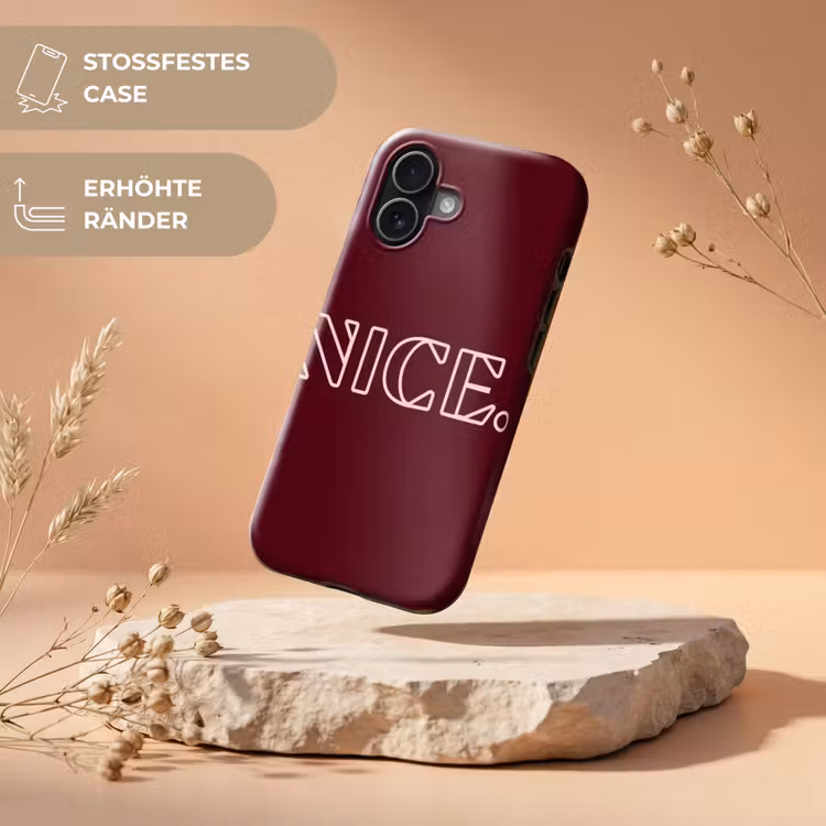 Bordeaux - Nice - minimalistisch Toughcase MagSafe Apple iPhone 17 klein -USP_RandenV_DE