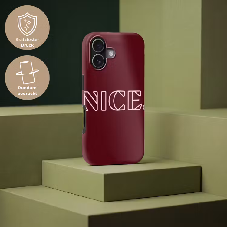 Bordeaux - Nice - minimalistisch Toughcase MagSafe Apple iPhone 17 klein -USP_PrintM_DE