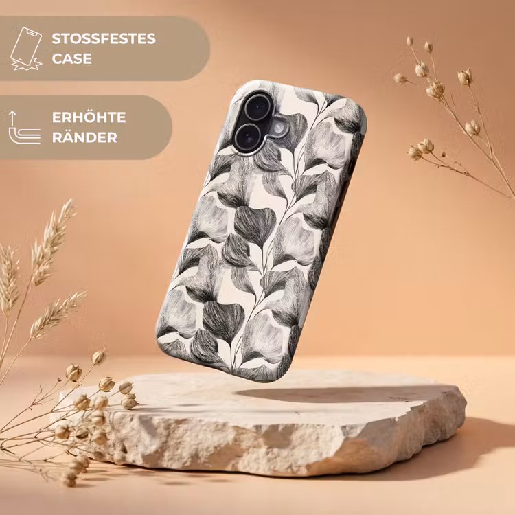 Botanisch - Bladeren - Zwart Toughcase MagSafe Apple iPhone 17 klein 1017 -USP_RandenV_DE