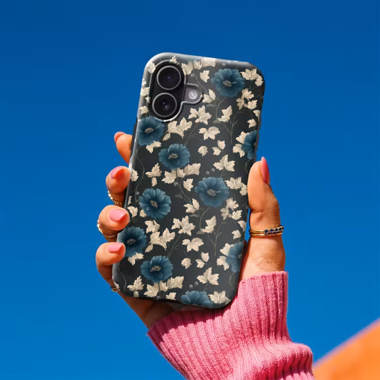 Botanisch - Bloemen - Blauw Toughcase MagSafe Apple iPhone 17 klein 1017 -Sfeer1V