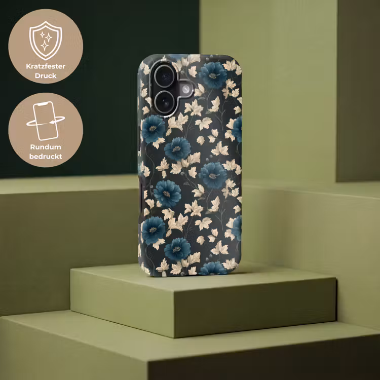Botanisch - Bloemen - Blauw Toughcase MagSafe Apple iPhone 17 klein 1017 -USP_PrintM_DE