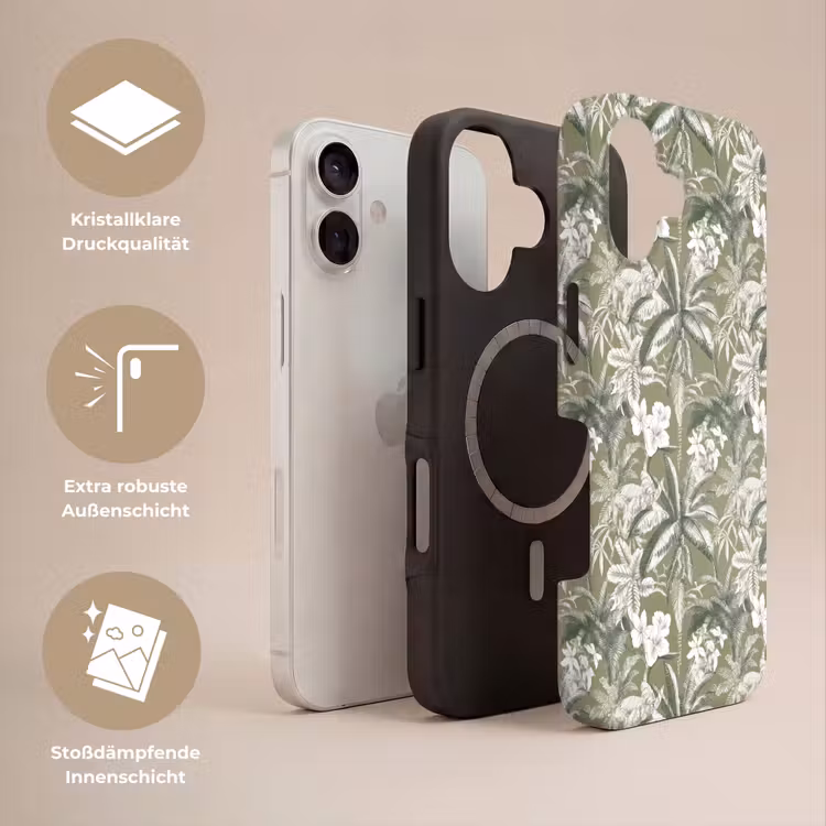 Botanisch - Bloemen - Groen Toughcase MagSafe Apple iPhone 17 klein 1017 -USP_Lagen_DE