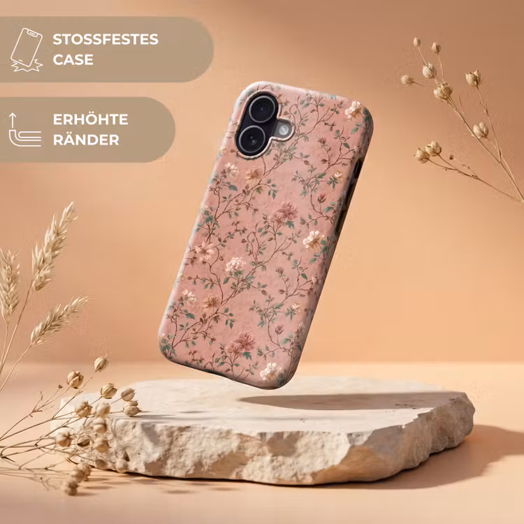 Botanisch - Bloemen - Roze Toughcase MagSafe Apple iPhone 17 klein 1017 -USP_RandenV_DE