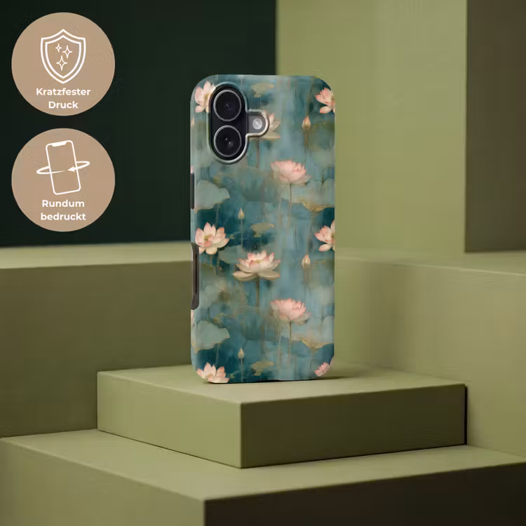 Botanisch - Bloemen - Roze Toughcase MagSafe Apple iPhone 17 klein 1017 -USP_PrintM_DE