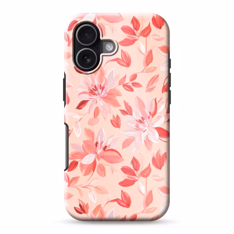 Botanisch - Bloemen - Rood Toughcase MagSafe Apple iPhone 17 klein 1017 -3d